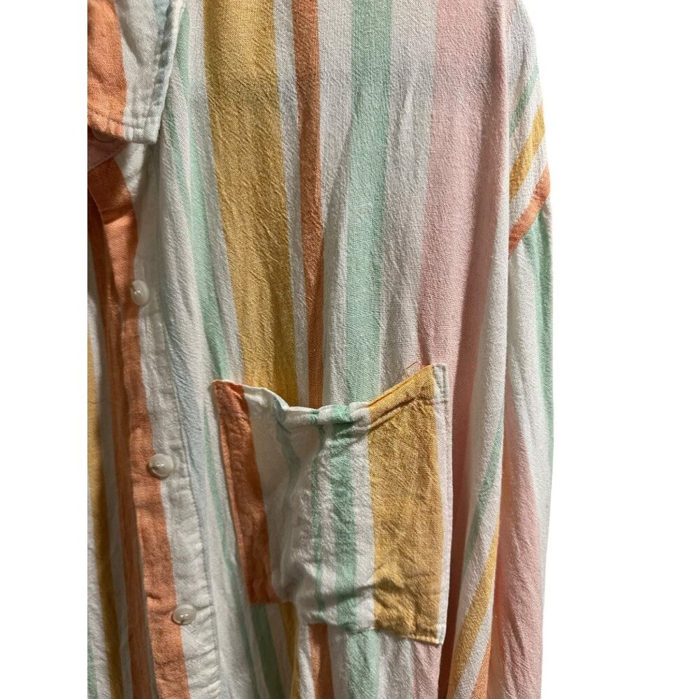 👗 2/$30 👗 By Together Womens Striped Button-Up Shirt Small - Picture 2 of 7